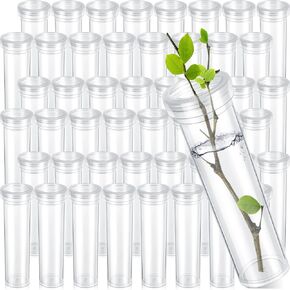 Hushee 50 Pcs 60ml Floral Tubes for Milkweed Water Tubes for Flowers Large Floral Water Tubes for Milkweed Cuttings Floral Tubes for Flower Arrangements Butterfly Habitat
