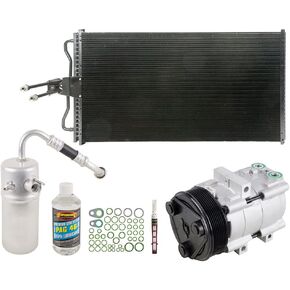 A/C Kit w/AC Compressor Condenser & Drier For Ford F-150 F150 V8 2005 2006 w/ 8-Groove Clutch Pulley - BuyAutoParts 60-82596CK New