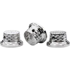 Guyker Top Hat Guitar Bass Potentiometer Control Knobs 6mm Dia. Shaft Pots - 3Pcs Stainless Steel Bell Cap Speed Tone Volume Top Lotus Flower Pattern Knob Replacement Parts - Black
