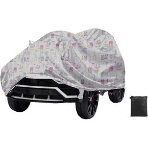 Kids Car Cover,Outdoor Heavy Duty 600D Power Wheels for Kids Waterproof Cover,Kids Ride-On Toy Car Cover with Buckle and Vent,All Weather,The Handle is a Reflective Strip Again