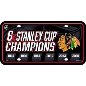Rico Industries NHL Chicago Blackhawks Champ Metal Auto Tag 8.5" x 11" - Great for Truck/Car/SUV