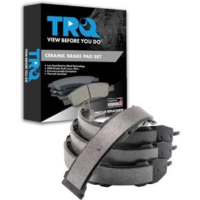 TRQ Rear Parking Brake Shoe Set Compatible with 2003-2021 Lexus 2001-2021 Toyota