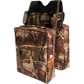 UNISTRENGH Snowmobile ATV Tank Saddlebags Durable Universal ATV Fender Bag Camo Waterproof Front Accessories Storage Pack Luggage with Water/Drink Pocket (Reed Camouflage)