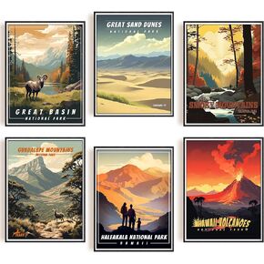 SHOXREM Abstract National Park Wall Art: Travel Posters Collection - Showcasing America's Wilderness, 8" W x 10" H (Style F) in Kuwait