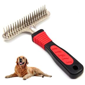 MNCWYPET Dog Comb – Stainless Steel Deshedding and Dematting Undercoat Rake Knot Out for Dogs, Cats, Rabbits, Any Long Haired Breed Pets - Undercoat Rake Design