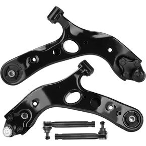 Front Lower Control Arms w/Ball Joints + Outer Tie Rod Ends Replacement for 2006-2018 Toyota RAV4 (4pc)