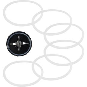 Juicer Rubber Seal Ring, 3/6Pcs White Rubber Sealing Ring Gasket Replacement Parts Fit For Magic Bullet Blender 250W Model, Flat or Cross Blade, Juicer Blender Replacement Seals for Home Kitchen(3PCS)