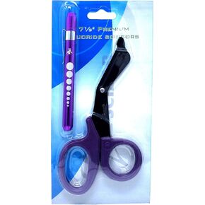 Heavy Duty Reusable Penlight + Nurse Doctor Medical Paramedic Trauma Shears Scissors 7.25" (A2ZSCILAB) (PINK)
