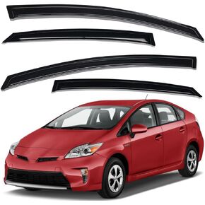 Lightronic WV94181 Outside-Mount Side Window Visor Deflector Rain Guard, Dark Smoke, 4-Pieces Set, Fits 2010-2015 Toyota Prius (EXCLUDES Prius V & Prius C)