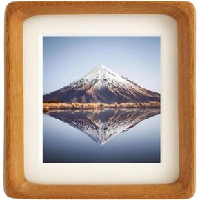 Zibrelte إطار صورة طبيعي 4x4 خشب مع حصيرة للصور 3x3 أو 4x4، إطارات صور جدارية مربعة 4x4 مصنوعة من خشب الجوز الصلب لمعرض سطح الطاولة للتعليق على الحائط