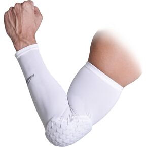 COOLOMG Padded Arm Sleeve Protective Compression Elbow Pad Basketball Football Volleyball Sports Youth & Adult, Single Sleeve
