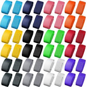 Kajaia 48 Pcs Solid Color Sleeve Holders Sports Sleeve Clips Soccer Softball Sleeve Ties for Sports Shirts Sleeve Straps for T Shirts Baseball Sports Activities Boys Girls (Colorful)