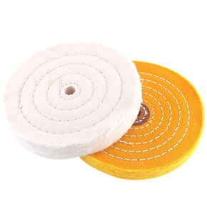 𝐋𝐮𝐨 𝐤𝐞 5 Inch Polishing Wheel for Bench Grinder - 2 Pcs Buffing Wheel (50 Ply), 10mm Arbor Hole Cotton Sanding Wheel