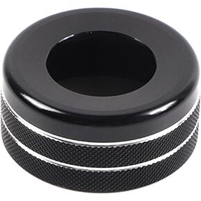 Daeiclru Aluminum Stereo Volume Switch Knob Ring Cover Compatible with Jaguar F-PACE/XE/XEL/XF/XFL, Control Rings Multimedia Volume Knob Cover, Interior Control Knob Cover Accessories (Black)
