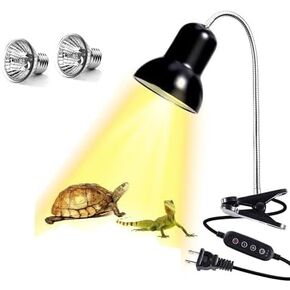 HMLKYBF Reptile Heat lamp, UVA UVB Reptile Light Basking Spot Lamp, 360° Rotatable Basking Lamp for Lizard Turtle Snake Aquarium Aquatic Plants with 2 Heat Bulbs in Saudi Arabia