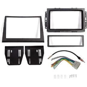 Kojem Double Din Dash Kit Compatible with 2006-2007 Jeep Commander Center Dashboard Cover Bezel Wire Harness Radio Dash Install Kit