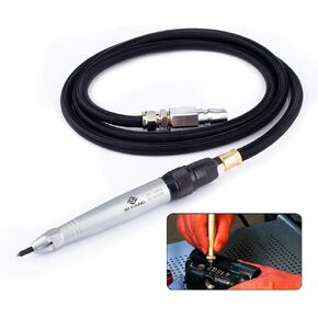 SI FANG Pneumatic Engraving Pen Precision Tip Tool, Air Scribe/Etcher Lettering Tool, Replaceable Tungsten Carbide Steel Bits, Mini DIY Pencil Engraving Tool Accessories for Glass Ceramics Metal