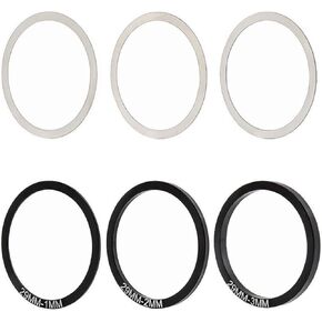 Yundxi Set of 6 Pieces Bike Bottom Bracket Gasket Crank Washer Aluminum Alloy Bicycle Flywheel Hub Washer Spacer Thickness 0.1mm 0.2mm 0.3mm 1mm 2mm 3mm