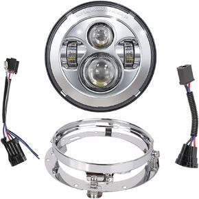 TRUCKMALL 7 Inch LED Headlight Motorcycle Headlights Compatible with Harley Davidson Touring Ultra Classic Electra Street Glide Fat Boy Heritage Softail Slim Deluxe Switchback Road King