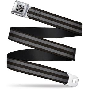 Buckle-Down Seatbelt Belt - Stripes 3Black/2Gray - 1.0" Wide - 20-36 Inches in Length