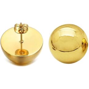 Stainless Steel Half Ball Round Dome Stud High Polished Hypoallergenic Earring for Women, Girls 10mm / 12mm / 16mm / 20mm / 24mm