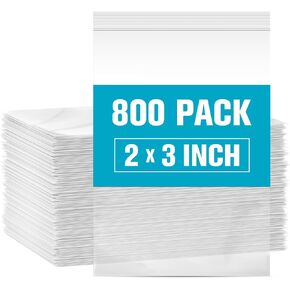 800 حزمة 2 ميل 2 × 3 أكياس بلاستيكية شفافة قابلة لإعادة الإغلاق، أكياس إغلاق بسحاب، أكياس صغيرة من البوليستر قابلة للإغلاق، أكياس عينة صغيرة، حقائب مجوهرات، حقيبة تخزين كبيرة للخرز، والحلويات، ومجموعات الحرف اليدوية، والسفر