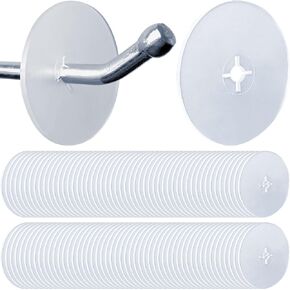 Gluposti Peg Hook Stoppers for 1/4 Pegboard Hooks & Slatwall Hooks, 1" Clear Plastic Disc Inventory Control Clips, Pegboard Peg Locks for Retail Hooks on Peg Board & Slat Wall Panels (100 Pack)