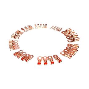 AC/DC Wire Bare Copper Lug Ring Terminals Battery (4 awg 3/8", 15 pc)
