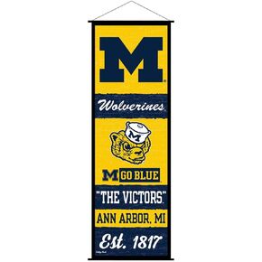 Michigan Team University Wolverines Banner and Scroll Sign