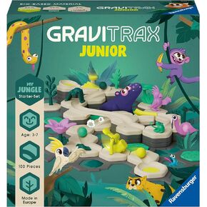 مجموعة Ravensburger GraviTrax Junior للمبتدئين: My Jungle - لعبة بناء الرخام المبتكرة لمرحلة ما قبل المدرسة وباني المتاهة للأطفال من سن 3 سنوات فما فوق