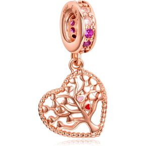 925 Sterling Silver Carriage Elephant Monster Mouse Charms for Bracelets Necklaces,Family Tree Infinite Infinite Heart Safety Chain Charm Pendants Beads Jewelry Gift for Women Girls at Christmas,Mother's Day
