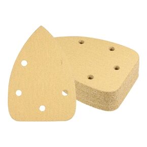 24pcs Mouse Detail Sander Sandpaper - [5-Hole 220 Grit] Aluminum Oxide Triangle Hook and Loop Sanding Pads Sheet for Sanding and Polishing Wood Furniture Metal Use