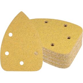 24pcs Mouse Detail Sander Sandpaper - [5-Hole 220 Grit] Aluminum Oxide Triangle Hook and Loop Sanding Pads Sheet for Sanding and Polishing Wood Furniture Metal Use in Kuwait