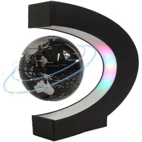 كرة أرضية مغناطيسية مع أضواء LED ملونة على شكل C هدايا عائمة للطلاب والرجال والآباء والمعلمين ديكور مكتب المنزل in Kuwait