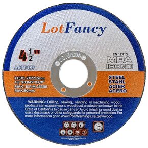 عجلات قطع LotFancy، 4 بوصة، حزمة من 10، قرص قطع طاحونة زاوية، عجلات قطع معدنية وفولاذ مقاوم للصدأ، ملحقات لحام، شق رفيع، أداة قطع T1 مسطحة، 4 × 0.045 × 5/8 بوصة