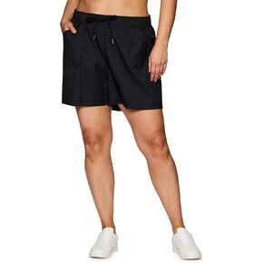 RBX Active Walking Shorts for Women with Plus Sizes, Quick Drying Shadow Stripe Woven Workout Hiking Short with Pockets