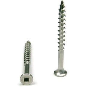 #6 x 1-1/4" Stainless Steel Wood Screw Square Drive, Bugle Head (Quantity: 200) Type 17 Wood Cutting Point, 7/8" of Thread Length, #6 Screw Diameter, 1-1/4" Screw Length