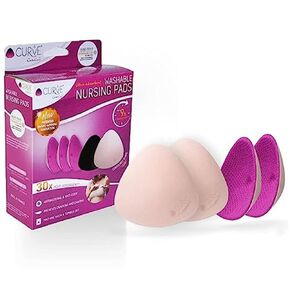 Essential Plus Day - 4 Nursing Pads - Ultra Absorbent - Reusable & Washable Breast Pads - Heavy Leaks - Stay Dry All Day, Eco-Friendly. Say Goodbye to Disposable Pads