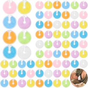 Threlaco 96 Pieces G Tube Pads Holder Feeding Tube Abdominal G Tube Button Covers Reusable Peg Tube Accessories Soft Breast Feeding Pads for Breastfeeding Supports Nursing Care Stay Dry, 8 Colors in Saudi Arabia