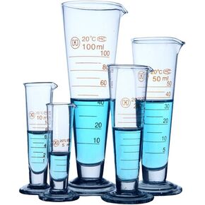 Professional Lab Graduated Measuring Cup with Spout 5ml Wide Mouth Glass Conical Beaker Thickened Borosilicate Beaker Heat Resistant (5ml)