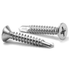 #8 x 1" Sheet Metal Screws 100Pcs 410 Stainless Steel Flat Head Tek Screws Fast Self Tapping Screws by SG TZH