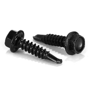 #8 x 1/2" Sheet Metal Screws 100PCS 410 Stainless Steel Hex Washer Head Tek Screws Fast Self Tapping Screws Black Oxide by SG TZH