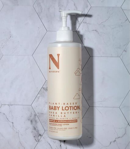 Dr. Natural Baby Lotion, Shea Butter and Vanilla, 16 oz - Non-Greasy, Body Lotion for Dry Skin - Hypoallergenic and Paraben-Free - No Synthetic Fragrances or Dyes - Made with Organic Shea Butter in Saudi Arabia