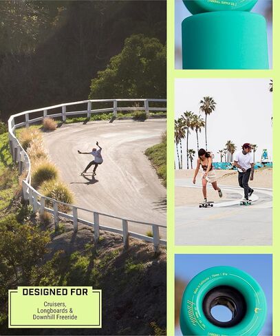 عجلات Fireball Tinder مقاس 70 مم - عجلات Pro Freeride Longboard مصنوعة في الولايات المتحدة الأمريكية - مجموعة من 4 عجلات Cruiser Longboard للخدع الحرة والرقص والركوب الحر in Saudi Arabia