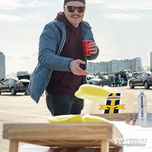 مجموعة Wild Sports College المحمولة بحجم 1 × 2 بوصة من الخشب الصلب مع رسومات فريق عالية الدقة مطبوعة مباشرة - حجم مناسب للسفر in Kuwait