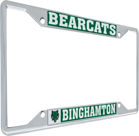 إطار لوحة ترخيص معدني من Desert Cactus Binghamton University Bearcats للأمام أو الخلف للسيارة مرخص رسميًا (التميمة) in Saudi Arabia
