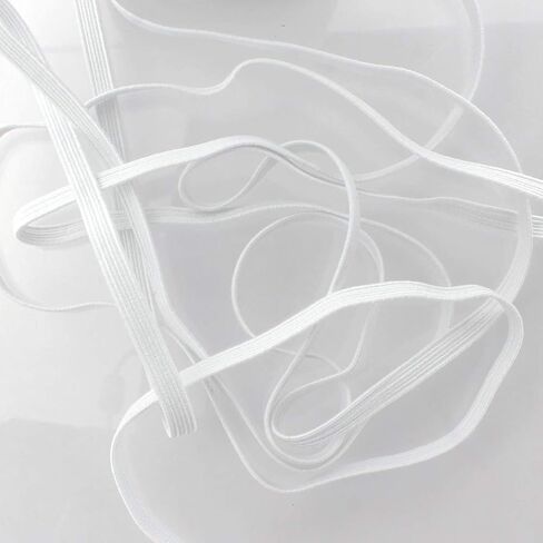 1/4" Width Skinny Elastic Band - Braided Cord - Soft Elastic Bands For Sewing, Mask Ear Loops,Headbands, Crafts -Black 3 Yards - 2 Day Shipping Available From USA (Kansas) Warehouse in Saudi Arabia