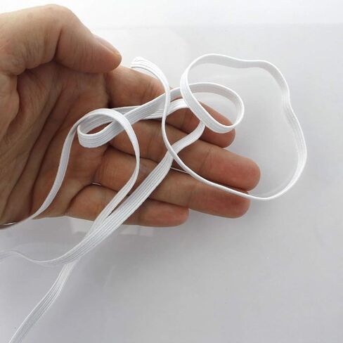 1/4" Width Skinny Elastic Band - Braided Cord - Soft Elastic Bands For Sewing, Mask Ear Loops,Headbands, Crafts -Black 3 Yards - 2 Day Shipping Available From USA (Kansas) Warehouse in Saudi Arabia
