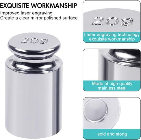 Harapu 5 Pcs Gram Calibration Weight Set, 20g 10g 5g 2g 1g Kit for Digital Scale Balance and 1 Piece Calibration Weight Tweezer, Silver in Kuwait