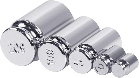 Harapu 5 Pcs Gram Calibration Weight Set, 20g 10g 5g 2g 1g Kit for Digital Scale Balance and 1 Piece Calibration Weight Tweezer, Silver in Kuwait